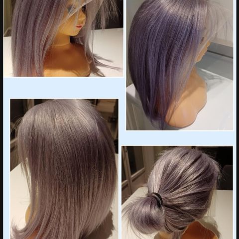 Human hair wig. 13x4 lace front. Rett
150% densety. Silver/Grey
