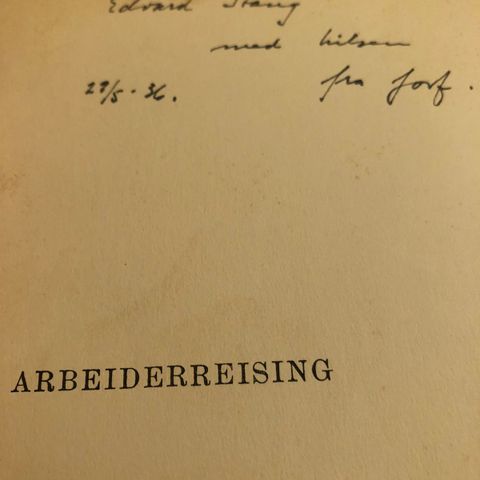 Utenriksmin. Hallvard M. Lange (1902-1970); autograf