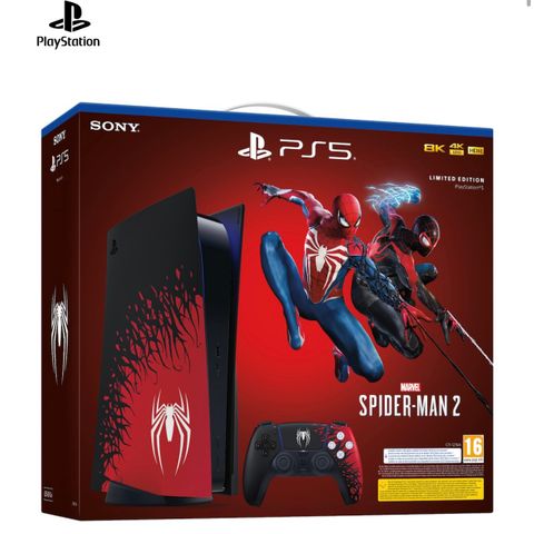 Playstation 5 Konsoll Limited Edition M/Spiderman 2 Spill!!