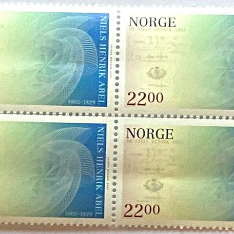 Norge 2002  Nils Henrik Abel  NK 1470 4-blokk  Postfrisk