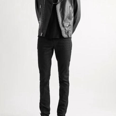 SAINT LAURENT Skinn Biker-jakke str.50