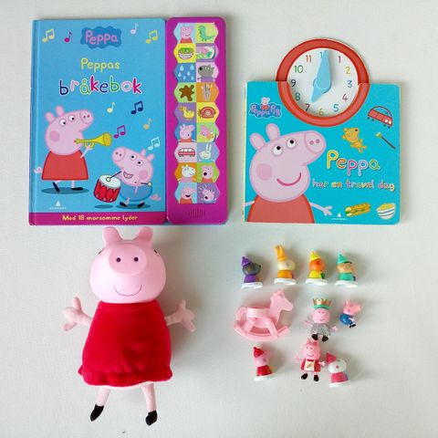 Peppa gris pakke - leker / bøker / bamse
