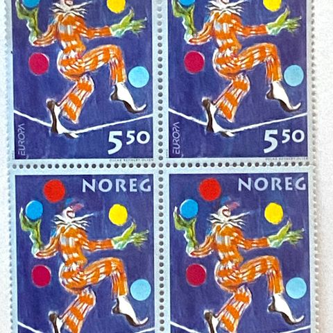 Norge 2002 Europa XXV Tema: Sirkus NK 1481 4-blokk Postfrisk