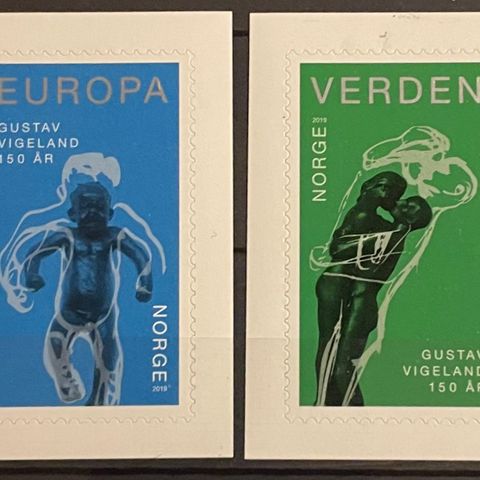 Norge frimerker postfrisk, nk 2002 - 2003 **, Gustav Vigeland 150 år i 2019