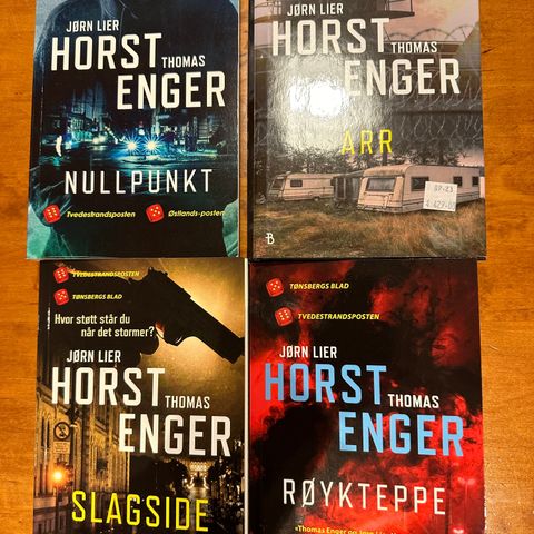 4 stk bøker av Horst/Enger selges samlet for kr 350,-
