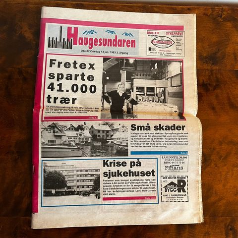 Haugesundaren, 13. januar 1993