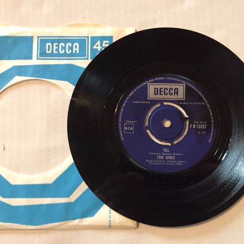 TOM JONES / TILL - 7" VINYL SINGLE