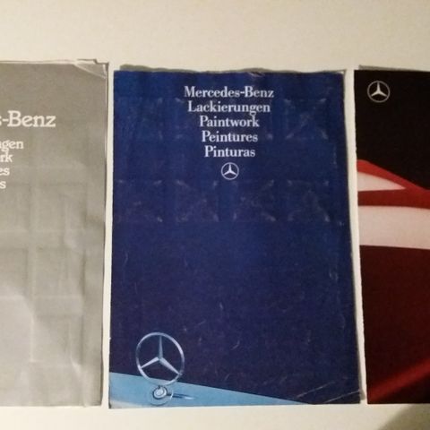 Mercedes Lakk -brosjyrer selges samlet. ( 3stk.)(1985/1987)