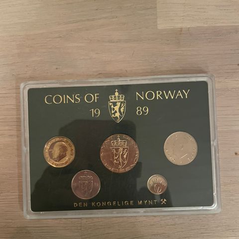 Coins of Norway 1989 - samlerobjekt - fem mynter