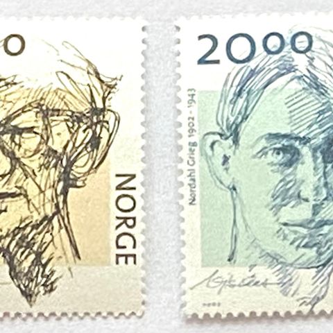 Norge 2002 Johan Borgen og Nordahl Grieg NK 1473 - 1474 Postfrisk