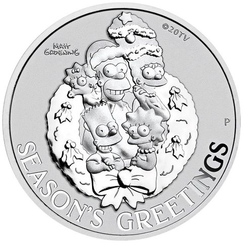 Tuvalu 2022 THE SIMPSONS™ - 1 OZ SØLV SEASON'S GREETINGS