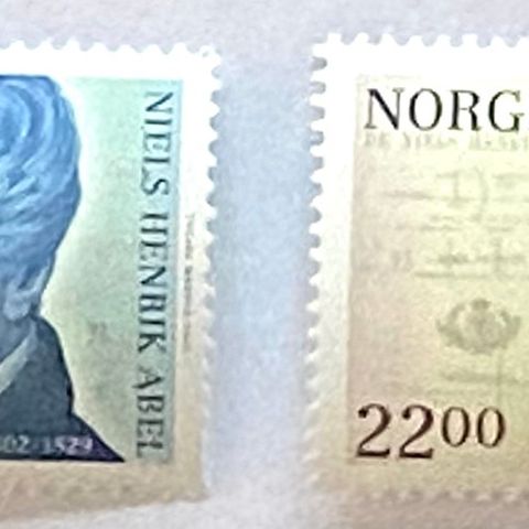 Norge 2002 Niels Henrik Abel 200 år NK 1469 og 1470 Postfrisk