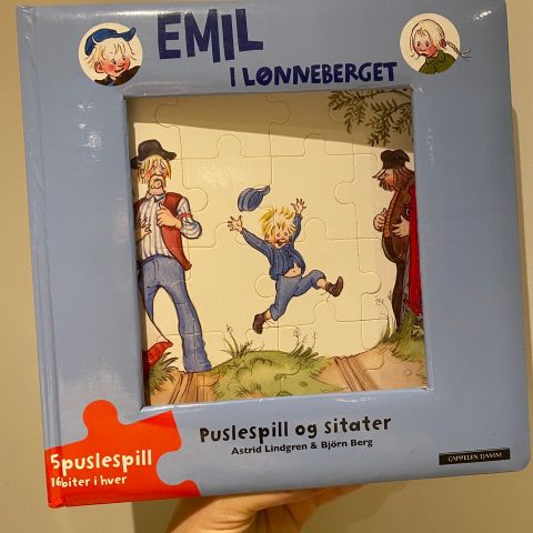 Barnebøker Astrid Lindgren. Puslebok Emil i Lønneberget