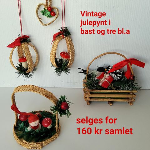 Vintage julepynt i god brukt stand.