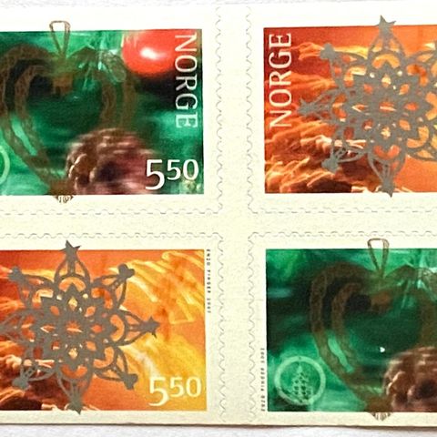 Norge 2002 Julefrimerker 2002 NK 1485 - 1486 4-blokk  Postfrisk