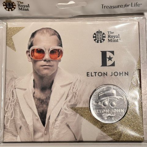 Elton John Coin fra Royal Mint. £5 Nickel
