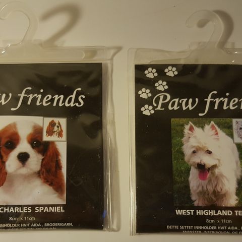 Nye: Broderipakke: King Charles Spaniel eller West Highland Terrier . trnd 45