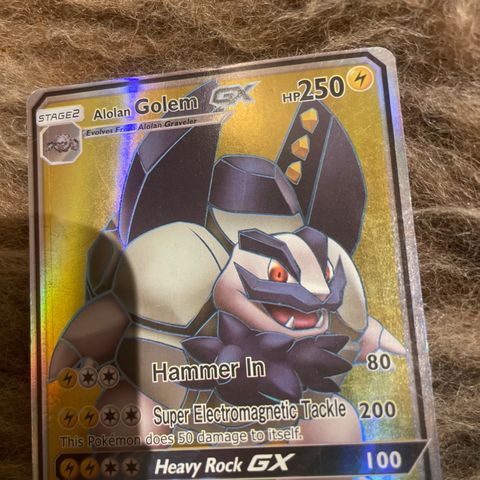 Alolan golem gx pokemon kort