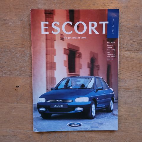 Brosjyre Ford Escort imkl Cabrio 1996/97 (mars 1996)
