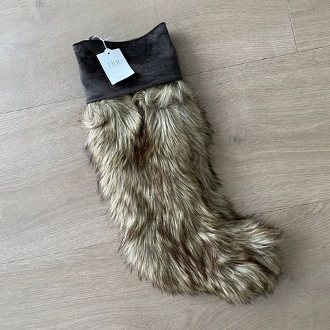 Faux fur julestrømpe