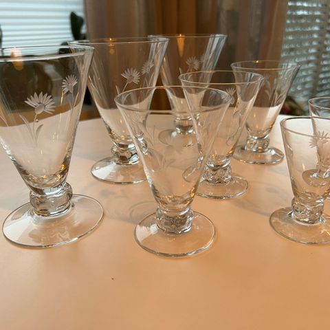 Fine gamle krystallglass 3+3+2