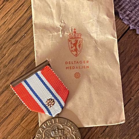 Deltagermedalje 1940-45 med rosett