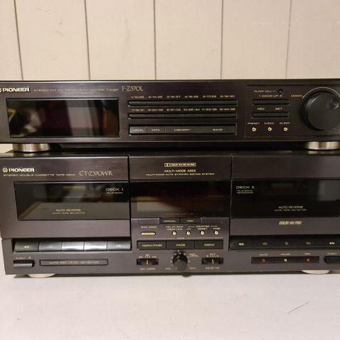 Pioneer CT-Z370WR dobbel kassettspiller (Toppmodell) og tuner F-Z570L