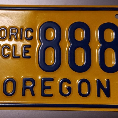Amerikanske bilskilt "Oregon Historic Vehicle" / Skal være ekte skilt,ikke kopi.