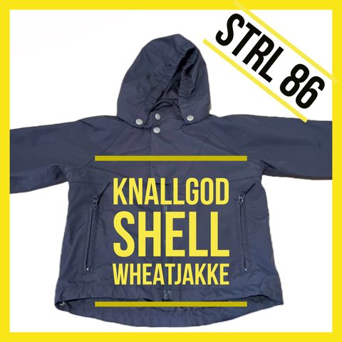 Knallgodt yttertøy - regnjakke / allværsjakke / Shelljakke Wheat strl 86