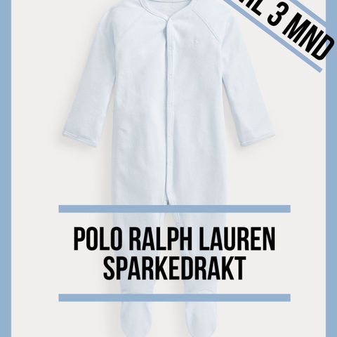 Ralph Lauren Baby drakt / heldress/ pysj  med lapp strl 3mnd