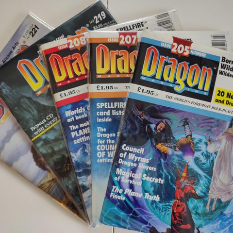 Dragon Magazine #205, 207, 208, 219, 221