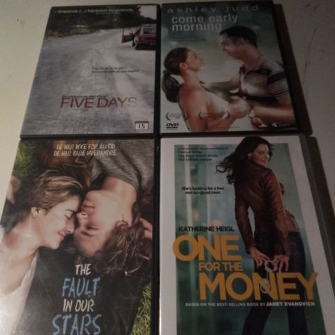 One for the Money- Fault in our Stars- Five Days- Come Early Morning. Norske tek