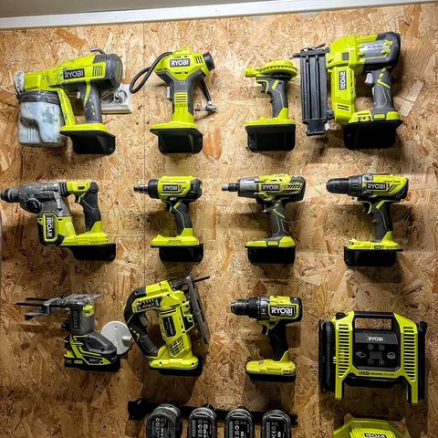 Ryobi/Milwaukee/Makita Verktøy og Batteriholder