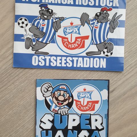 2 klistermerker fra F.C. Hansa Rostock