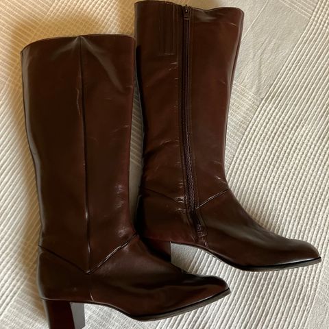 BALLY suite vintage boots/støvletter i lær/skinn - ubrukte, str 6.5/40