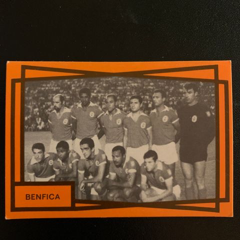 Eusebio Benfica lagbilde Monty Gum 1968 fotballkort sjeldent