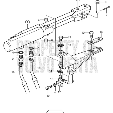 Styresylinder Volvo Penta 872215 KAD 42 DP-E