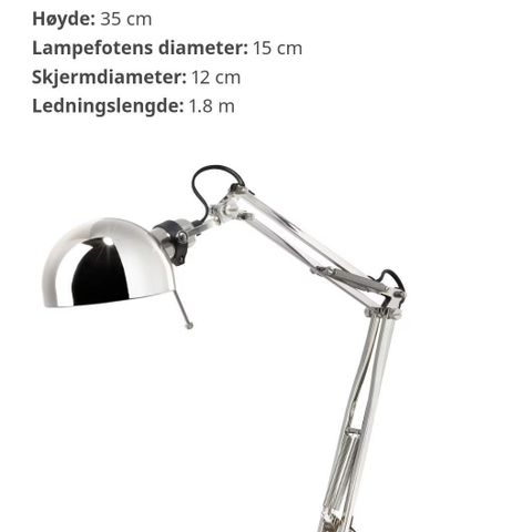 Bordlampe - FORSÅ fra IKEA