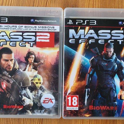 Mass Effect 2 & 3 PS3 Playstation 3 selges, 90 kr sammen