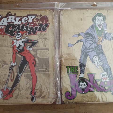 Harley Quinn og The Joker - Metall skilt