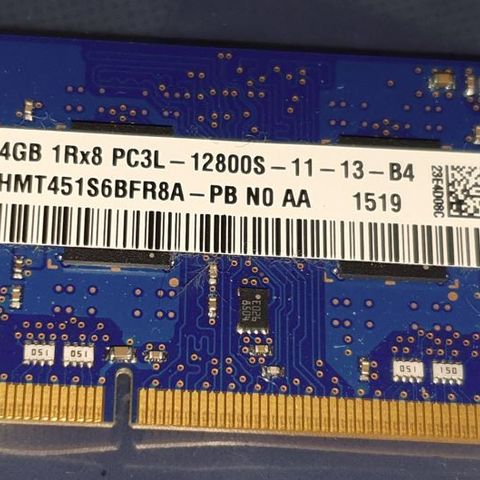 RAM Hynix 4GB PC3L-12800S DDR3 SODIMM Mem HMT451S6BFR8A