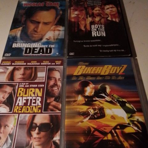 Burn After Reading- Bikerboyz- Boys on the Run- Bringing Out the Dead