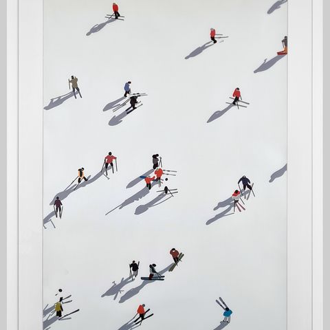 Minimalistisk skisport, vinter, reklame kunst i flere varianter 83x63 cm