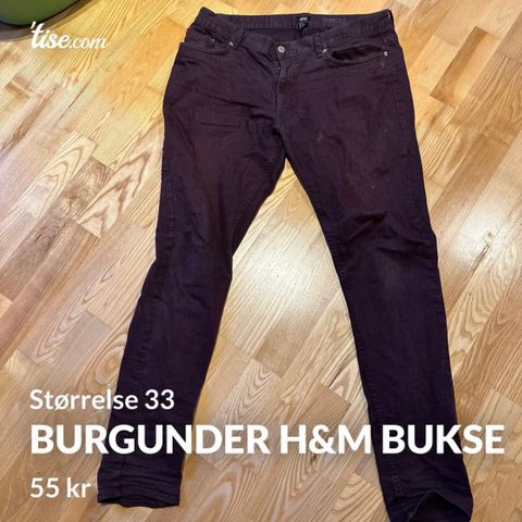 burgunder h&m bukse