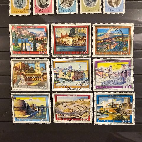 14 forskjellige frimerker fra Italia