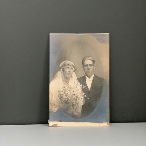Antikk foto brudepar fra 1900
