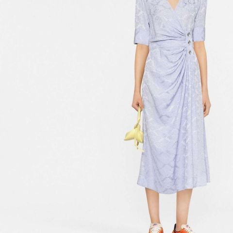 Ganni Viscose Jacquard Wrap Dress str. 38 (NY)