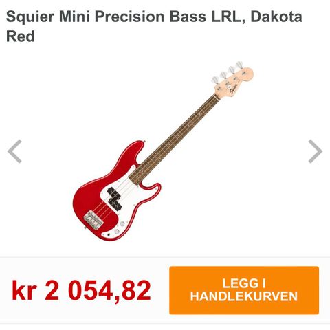 Squier Mini Precision Bass - knapt prøvd!