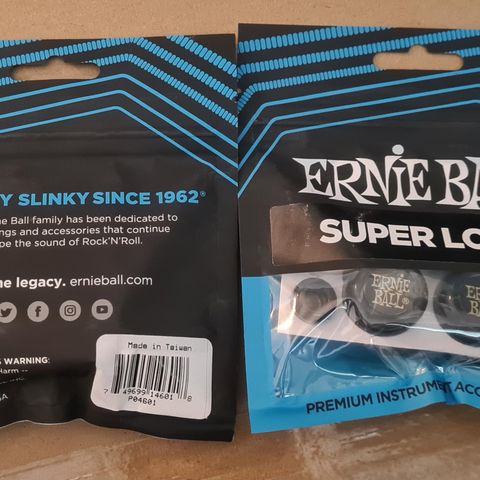 Ernie Ball Super Lock - Reim Låser - 2 pakker - NY!