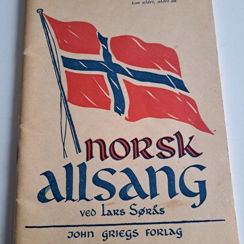 Norsk allsang hefte fra 1947